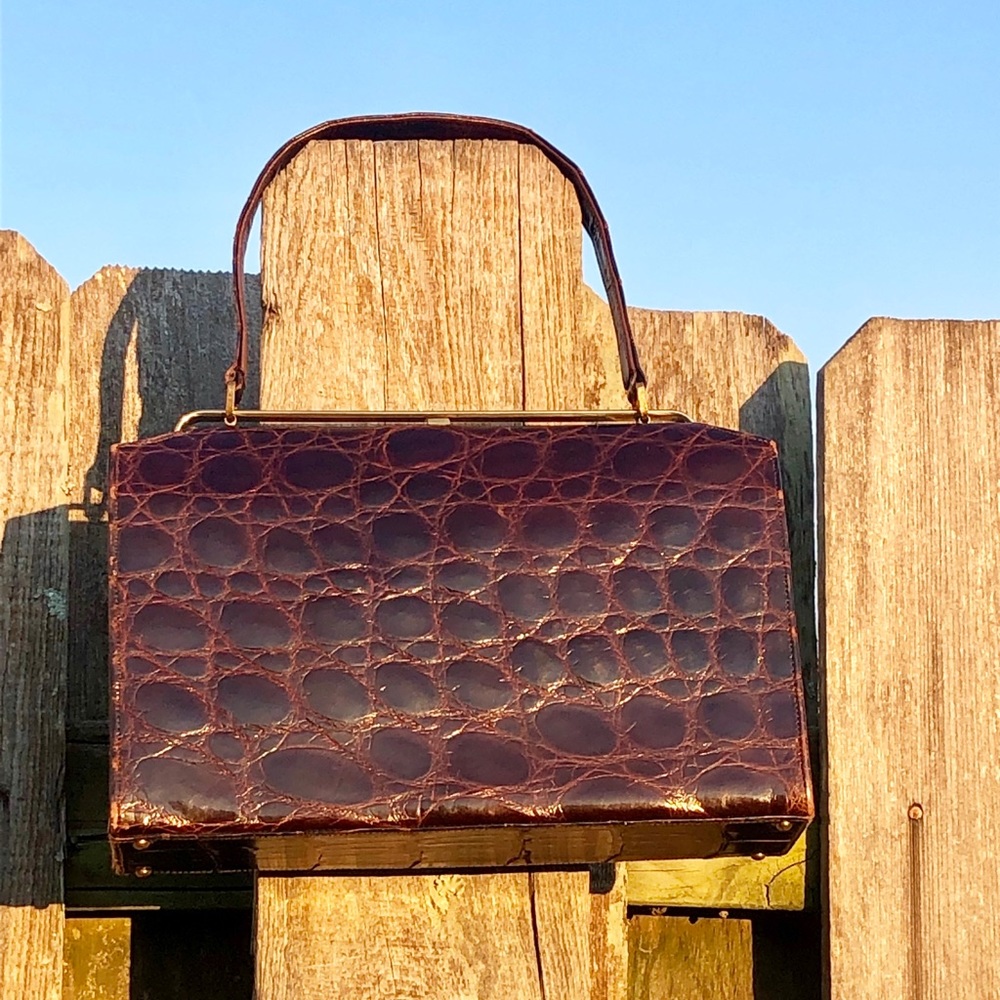 Authentic Alligator Bag Vintage Antique Escort EUC - Picture 2 of 8